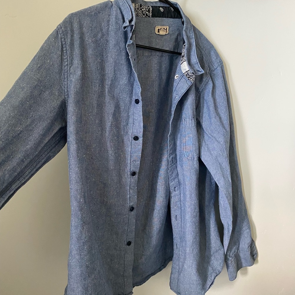 1901 Men’s Long-Sleeve Blue Button Down XL